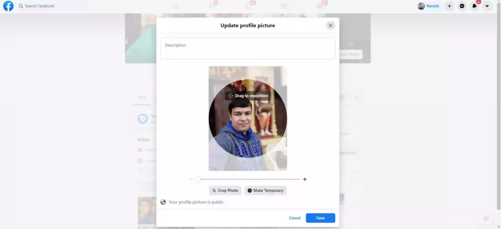 facebook DP Change