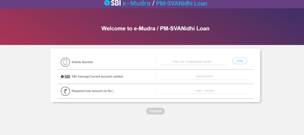 SBI E-Mudra Loan Apply Online