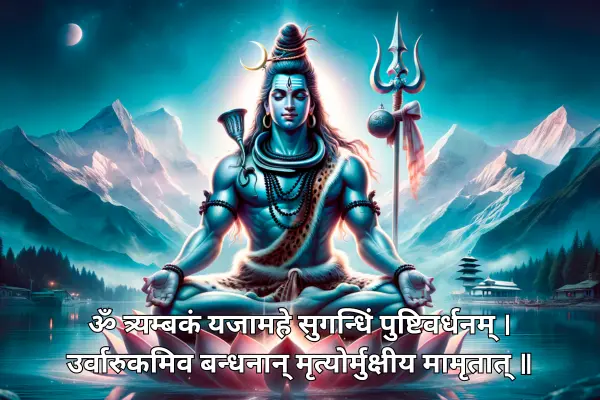 ॐ त्र्यम्बकं यजामहे सुगन्धिं पुष्टिवर्धनम् ।
उर्वारुकमिव बन्धनान् मृत्योर्मुक्षीय मामृतात् ॥